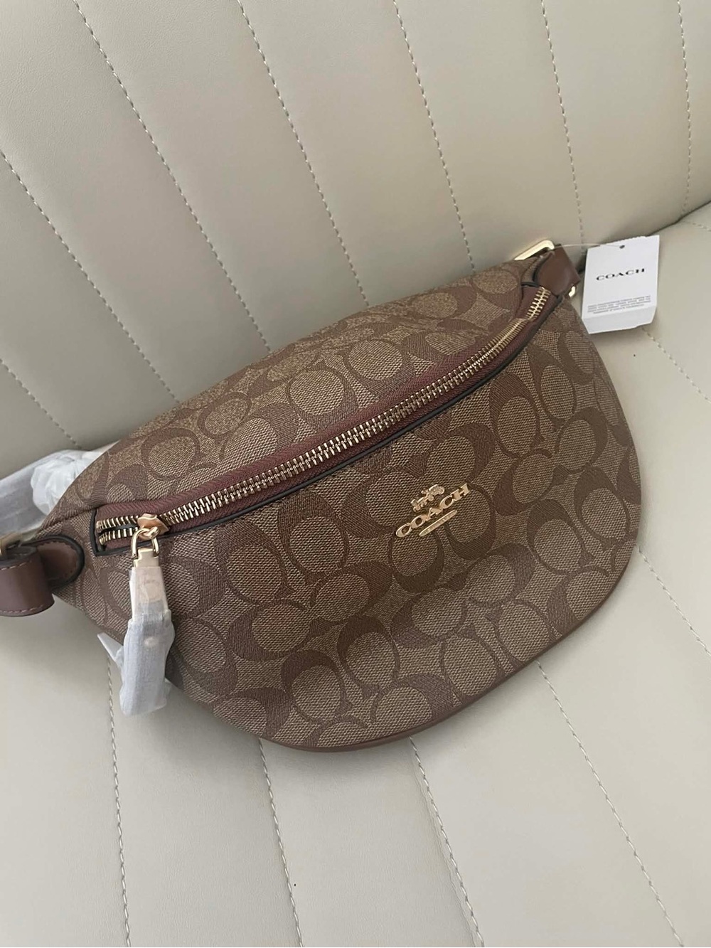 Coach Brown Signature Logo Crossbody Belt Bag